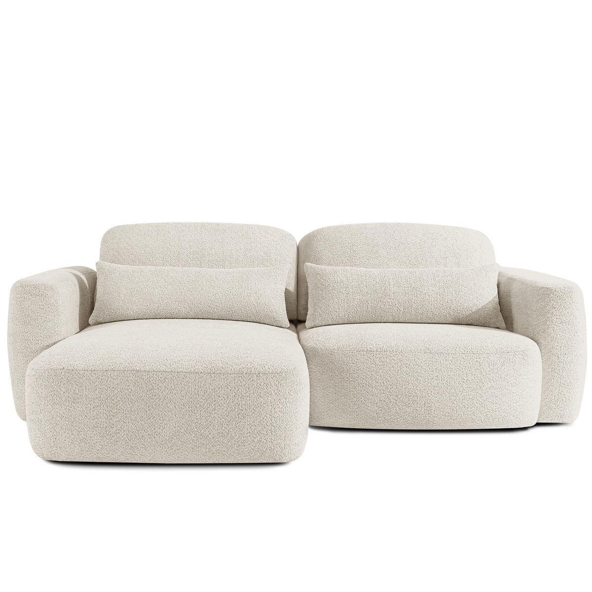ECKSOFA links ELOSA - Weiß, Holz/Textil (245/165cm) - KONSIMO®