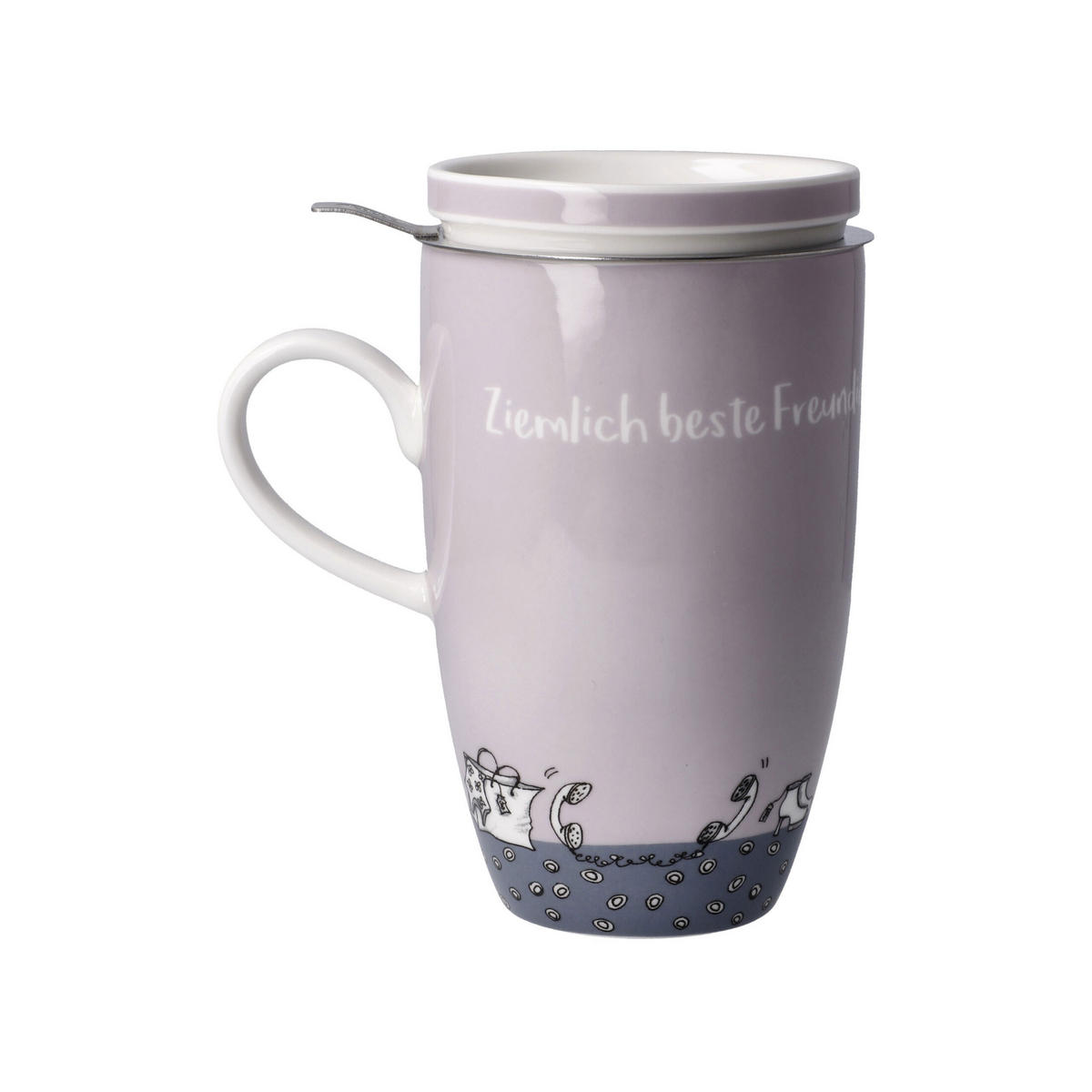 TEETASSE Barbara Freundlieb - Ziemlich beste Freundinnen, Fine Bone China, Bunt, 450 ml - Multicolor, Keramik (0.45L) - Goebel