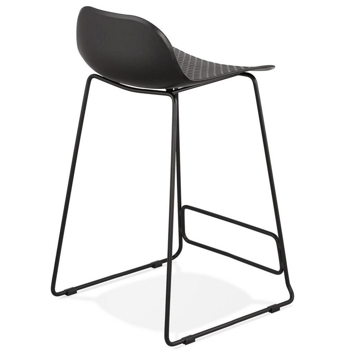 SITZHOCKER Kunststoff Metallgestell Sitzhöhe 66cm Industriedesign JORALI MINI, Schwarz 48x53x85 cm - Schwarz, Kunststoff/Metall (48/85/53cm) - KADIMA DESIGN