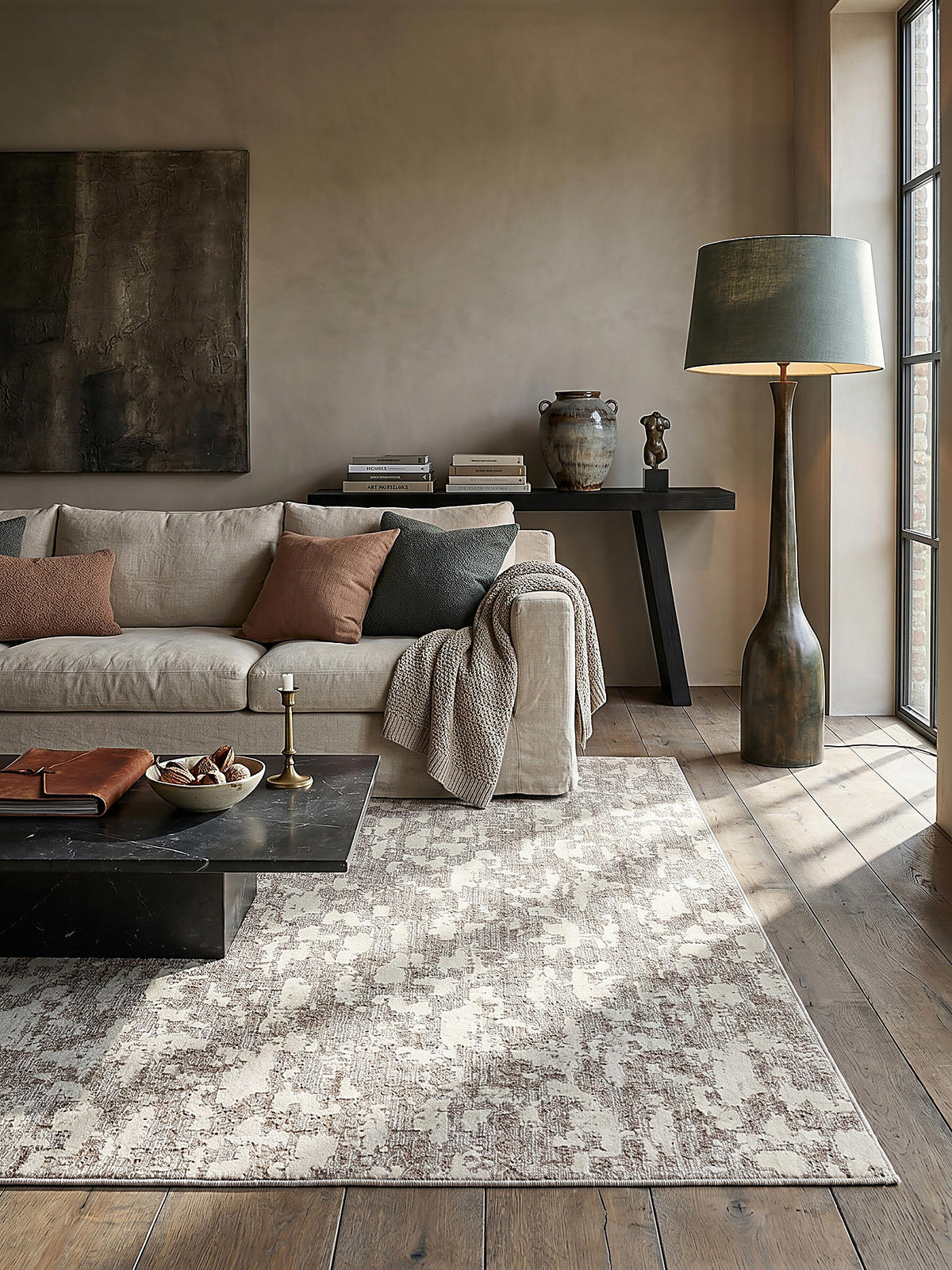 TEPPICH Waschbar RIDGE, meliert, Beige, 155 x 230 cm - Beige, Textil (155/230cm) - KADIMA DESIGN