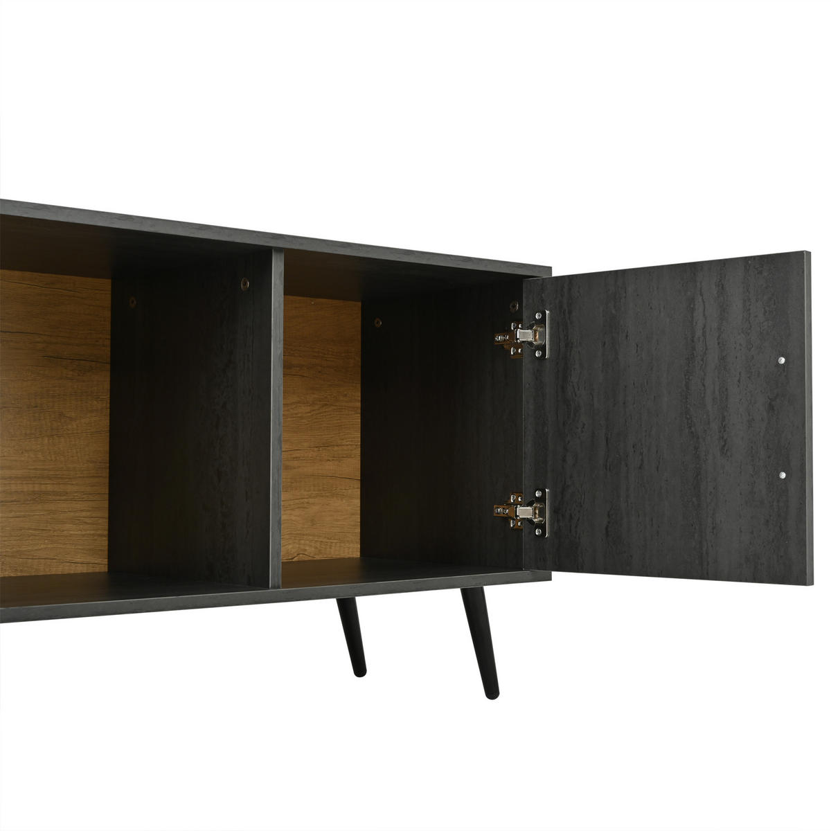 TV-SCHRANK 200x40x55,5 Dunkles Holz Grau 90-Zoll - Grau, Holzwerkstoff (40/55.5/200cm) - FLIEKS