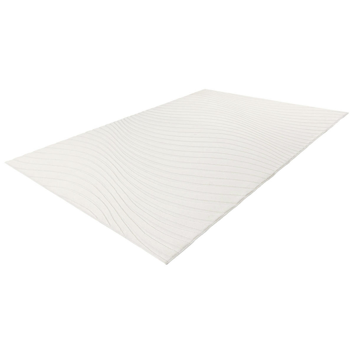 KURZFLOR-TEPPICH Waves 503 Weiß 160x230 cm - Weiß, Textil (160/230cm) - carpet city