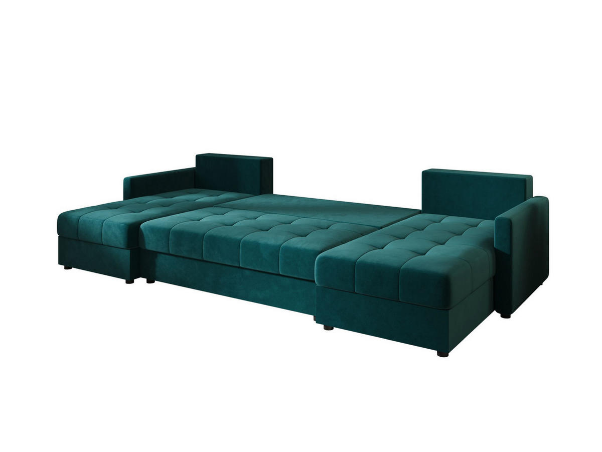 ECKSOFA MOS U BIS Itaka 39 mit Schlaffunktion - Türkis, Textil (285/85/140cm) - Bedante