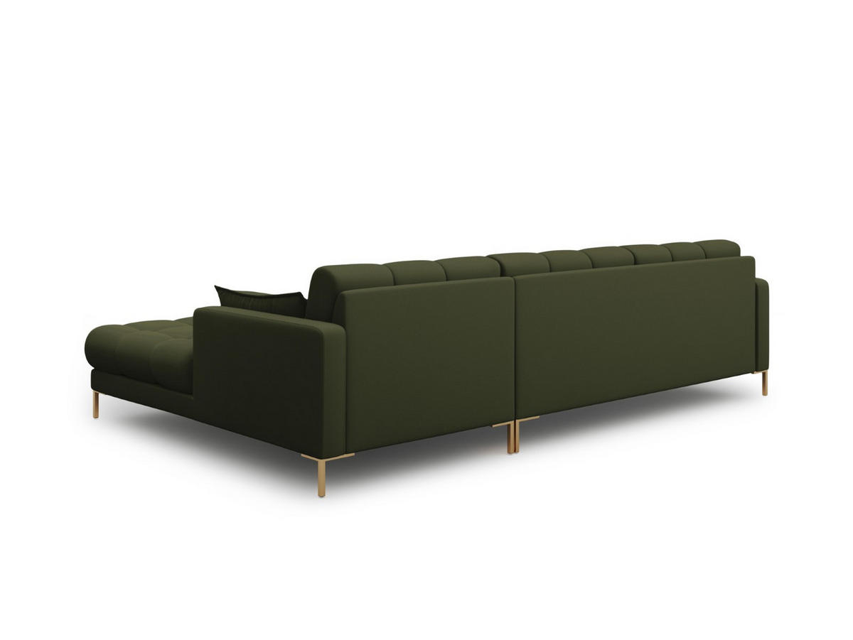 ECKSOFA rechts Mamaia aus strukturiertem Stoff grün 5 Sitzplätze - Grün, Textil (185/293cm) - Micadoni