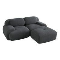 ECKSOFA 208/178/75 cm grau aus Cordstoff modular rahmenlos ohne Montage - Grau, Textil (178/208cm) - OKWISH