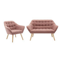 SOFA 2-Sitzer & Sessel - melierter Stoff - Rosa - CASERTA - Pink, Textil (127/77/73cm) - Vente-Unique