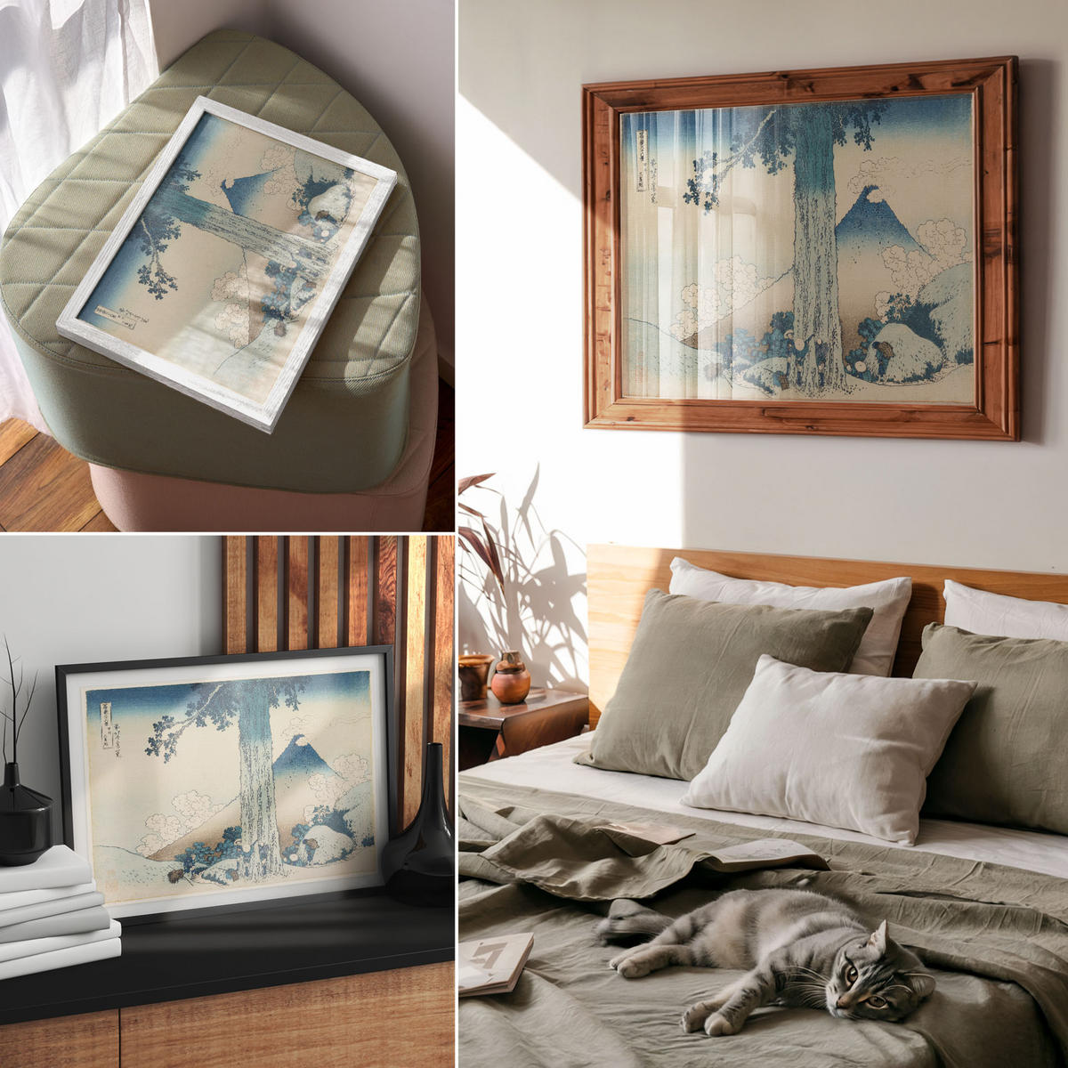 POSTER - 29x21 cm (A4) - Hokusai - Mishima High Road - Blau, Textil (29.7/21/0.1cm) - TULUP
