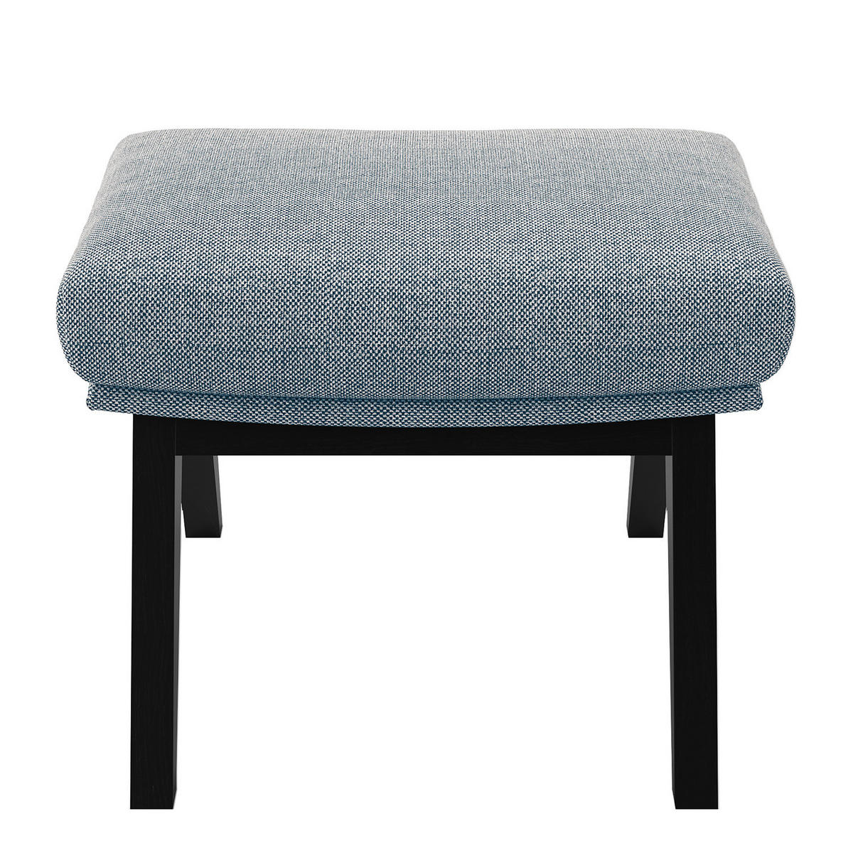 HOCKER mit Holzfüßen - Blau/Schwarz, Birkenholz/Textil (54/41/41cm) - home24