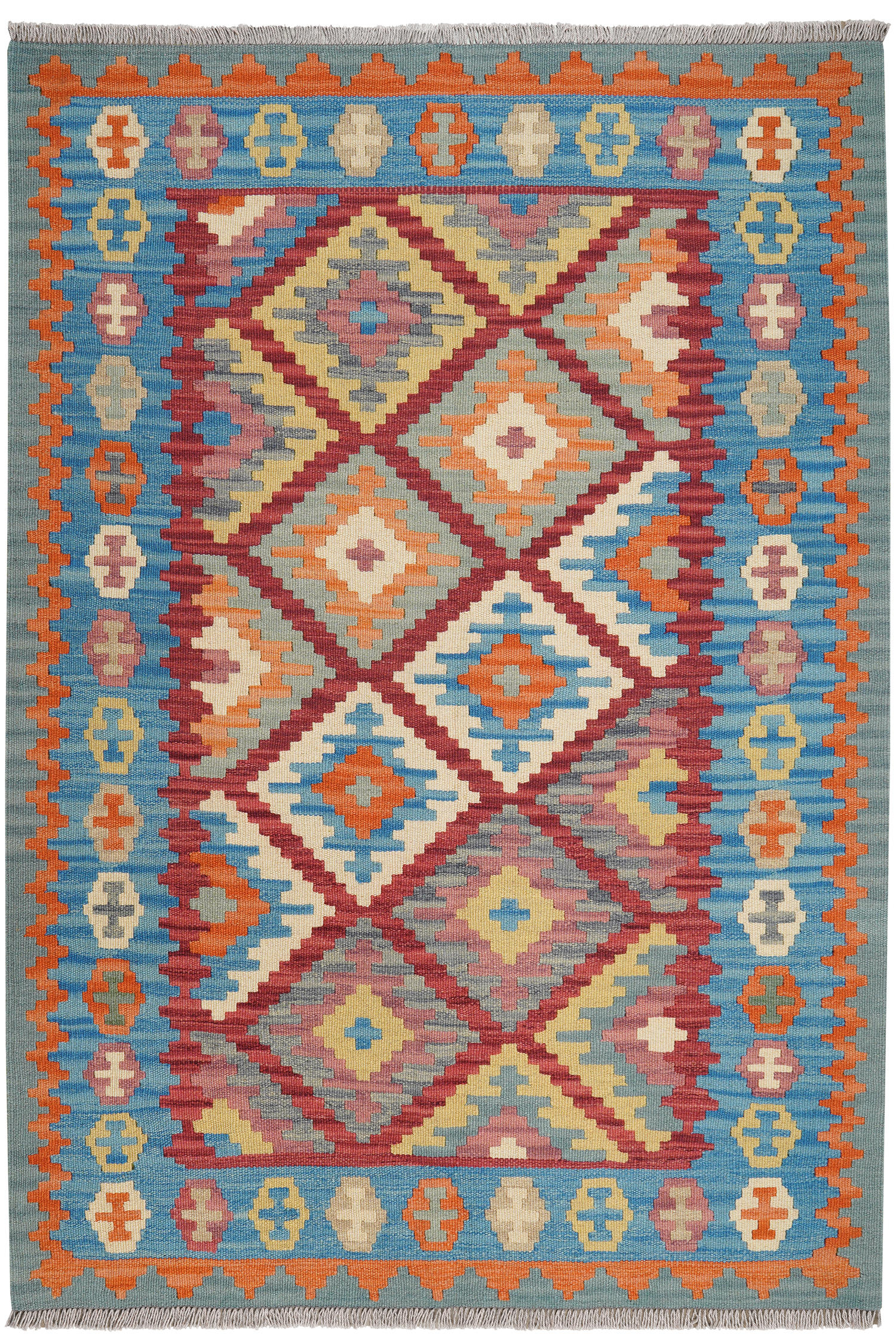 HANDWEBTEPPICH Kelim Gashgai Rot 183/127 cm Schurwolle - Rot, Textil (127/183cm) - Looma