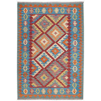 HANDWEBTEPPICH Kelim Gashgai Rot 183/127 cm Schurwolle - Rot, Textil (127/183cm) - Looma