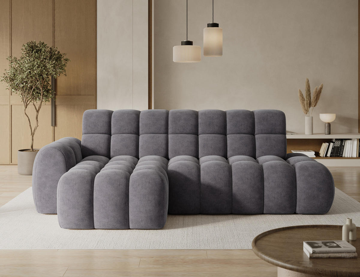 ECKSOFA Lorveno L - Grau (Aura 04) - Grau, Holzwerkstoff (283/165cm)