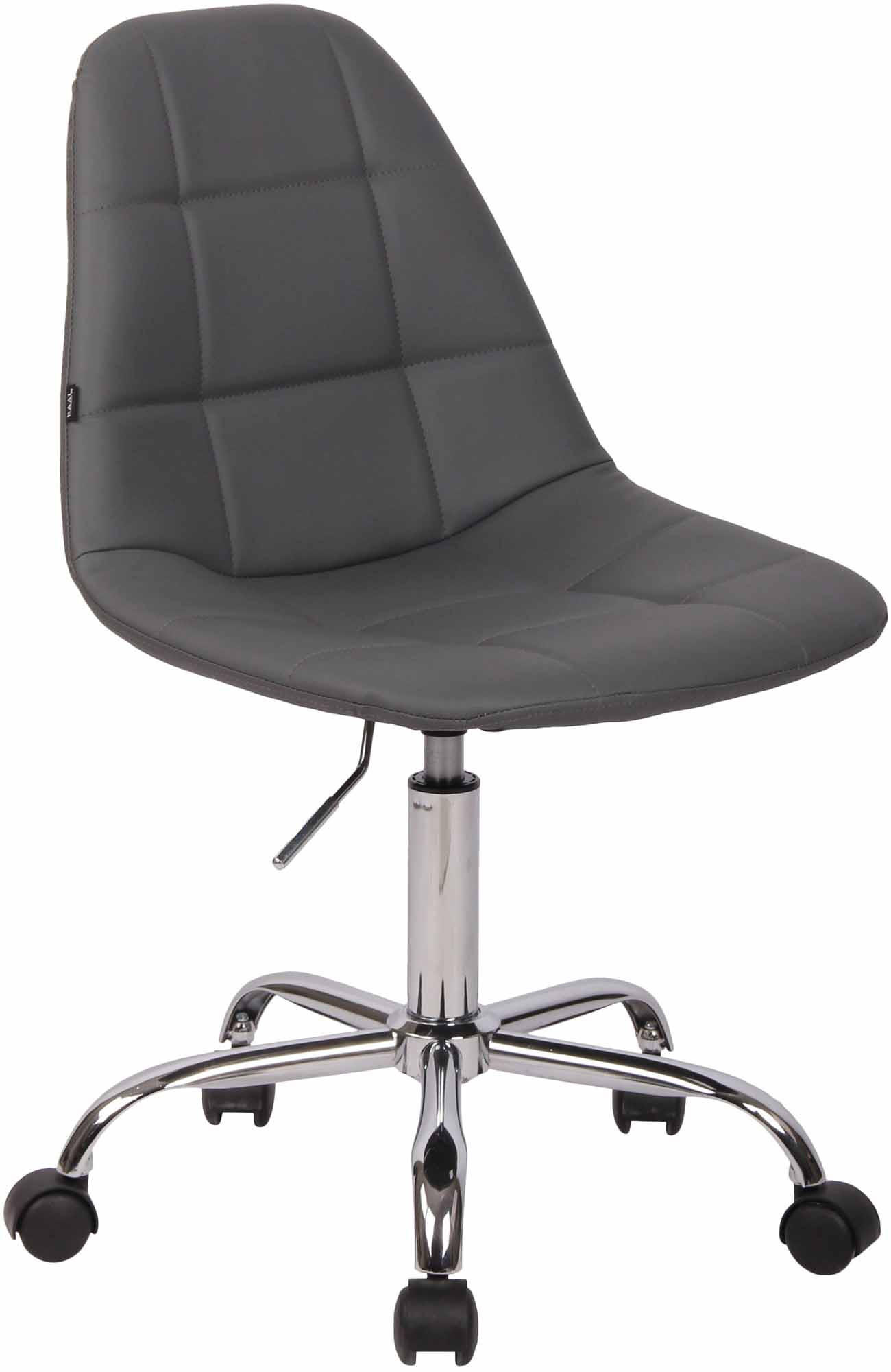 DREHSTUHL Lederlook grau - Chromfarben/Grau, Textil/Metall (47/79/56cm) - CLP