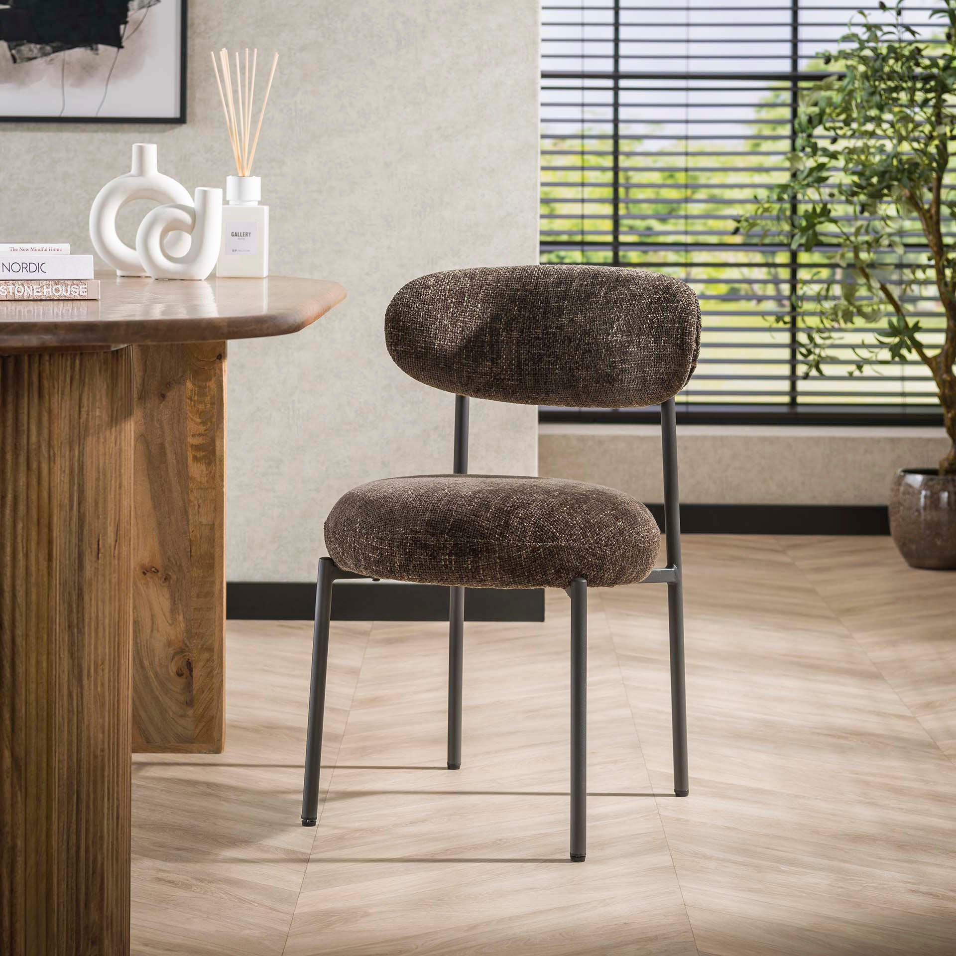 ESSZIMMERSTUHL Rund Braun 57/52/ 52 cm 2er-Set - Braun, Textil (52/52/57cm) - Hoyz Collection