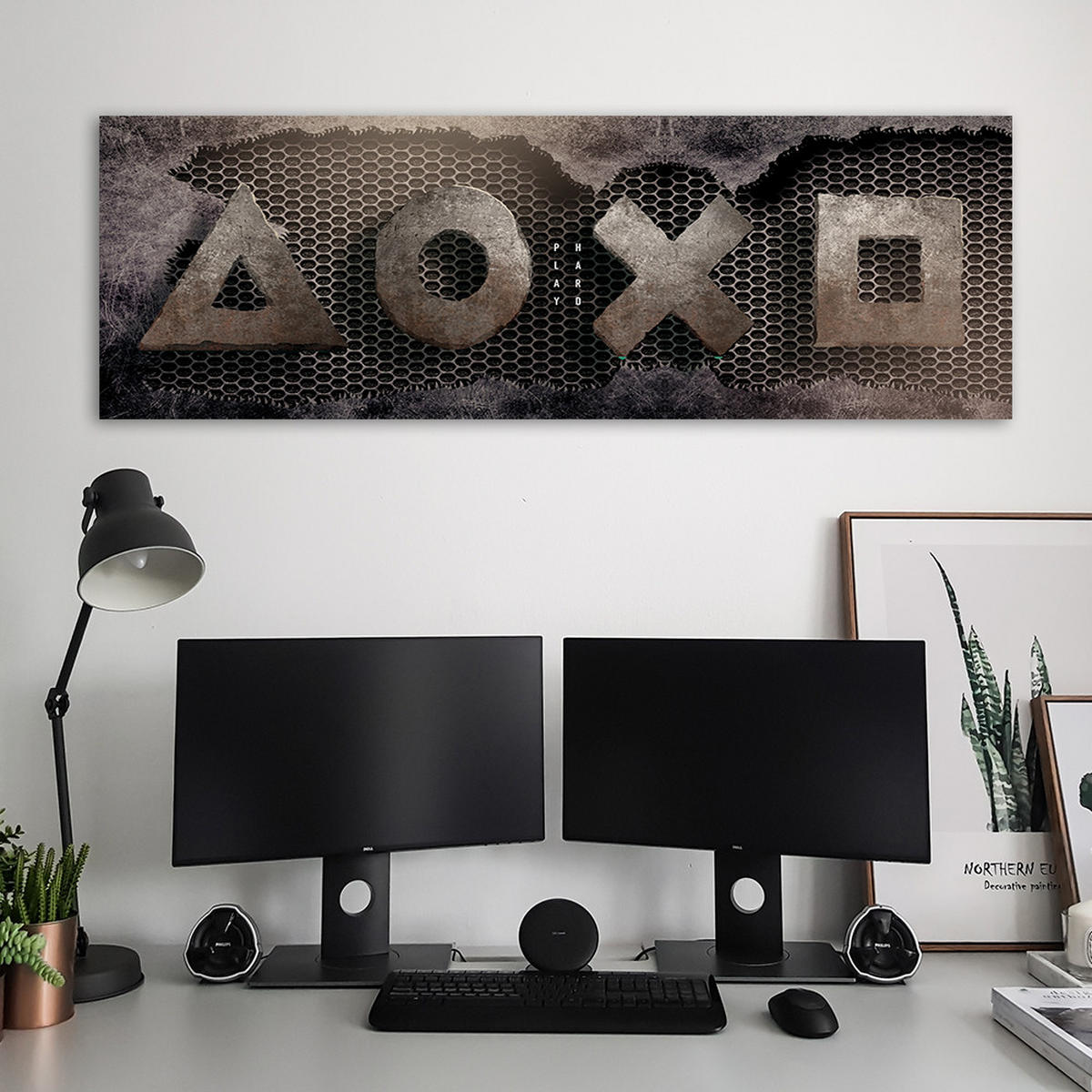 WANDBILD spielkonsole für gamers - Multicolor, Textil (90/30cm) - Feeby