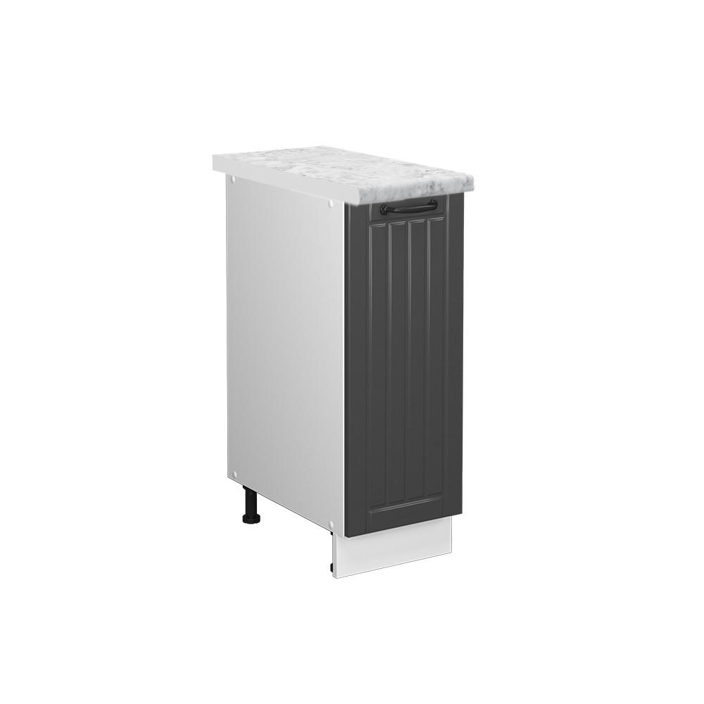 APOTHEKERUNTERSCHRANK Fame-Line Anthrazit Landhaus 30 cm, AP Marmor - Dunkelgrau/Anthrazit, Holzwerkstoff (30/82/60cm) - Vicco
