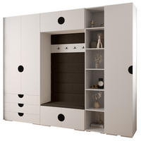 GARDEROBEN-SET 236,7/290/47 - Schwarz/Weiß, Holz/Kunststoff (290/236.7/47cm) - Abiks Möbel