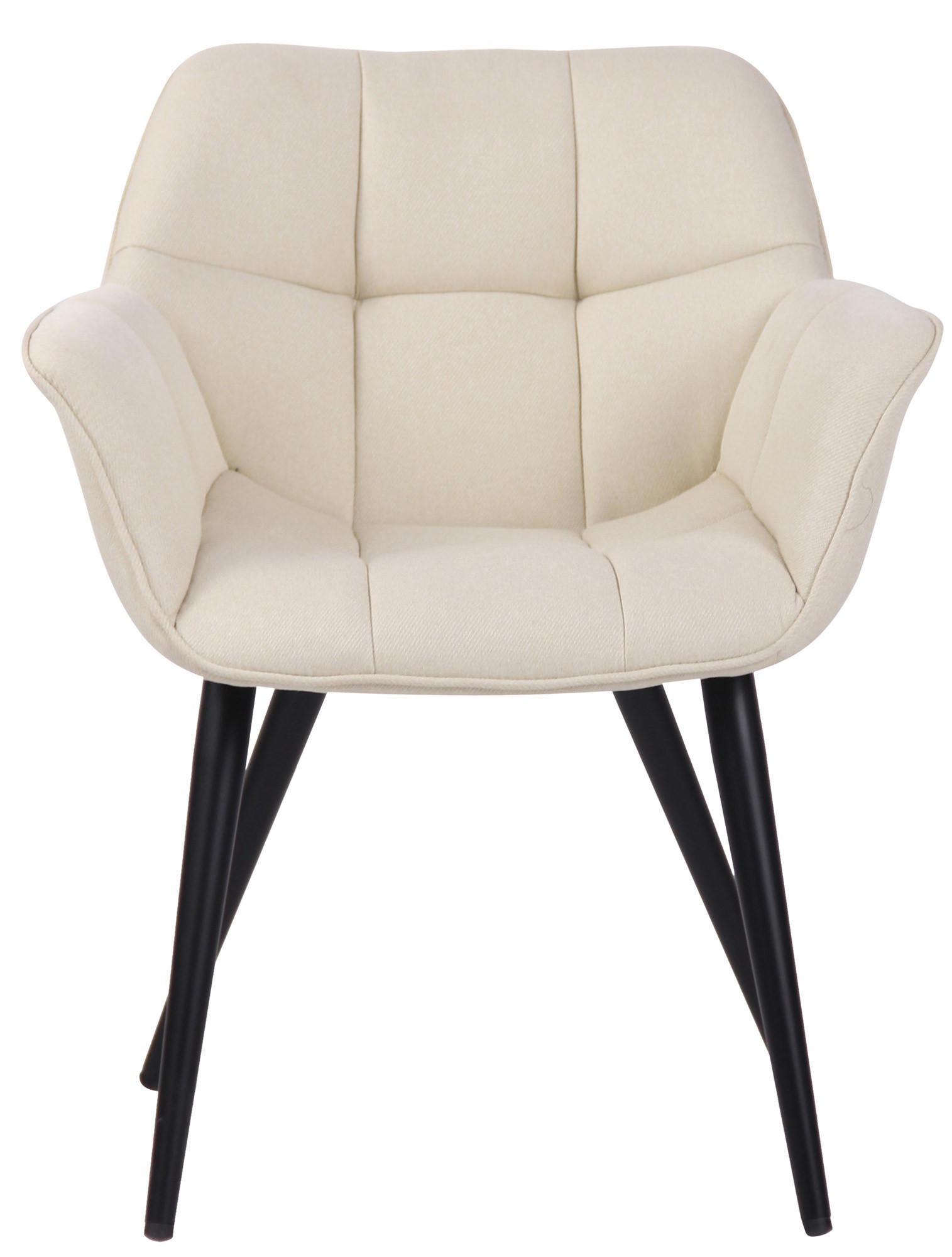 ESSZIMMERSTUHL Rosini Stoff, Gestell Metall matt Schwarz Creme - Schwarz/Naturfarben, Textil/Metall (64/84/60cm) - TPFLiving