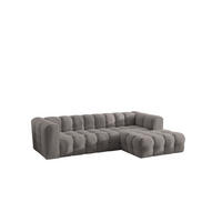 ECKSOFA L-form BALOO L, Chenille-Stoff Moly, Grau, Rechts - Grau, Holz (280/193cm) - Kaiser Möbel