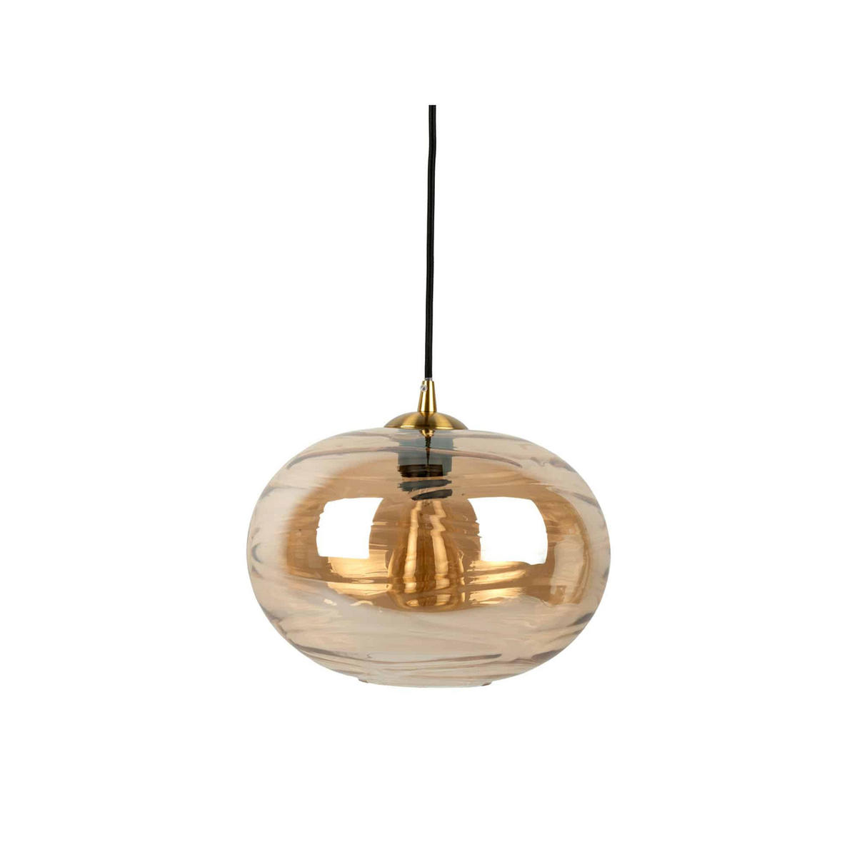 HANGELAMPE Glamour Sphere 30/30/21 cm - Braun, Glas (30/30/21cm) - Leitmotiv