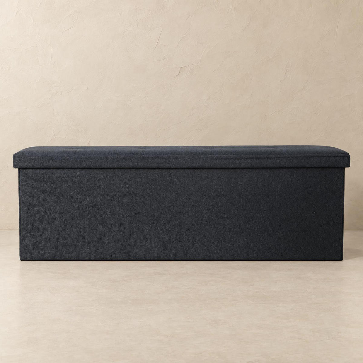 HOCKER mit Stauraum 110/38/38 cm - Schwarz, Textil (38/38/110cm) - SCENA LIVING