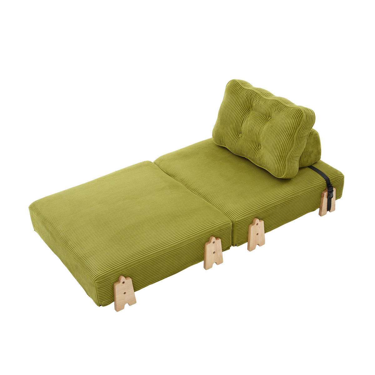 SCHLAFSESSEL ausklappbar mit Holzgestell, DE-42596, Fruchtgrün - Olivgrün, Holzwerkstoff (90/84/86cm) - ComfortXL