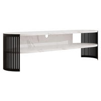 TV-LOWBOARD Fikoli Oval - Schwarz/Weiß, Holzwerkstoff/Metall (140/40/40cm) - MIRJAN24