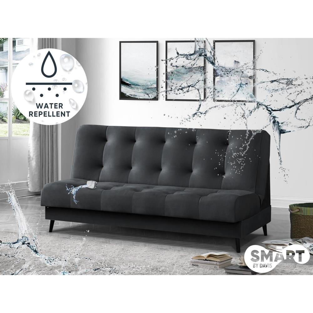 Thumbnail - Beautysofa 3-Sitzer, Dunkelgrau, Textil, 220x89x93 cm, Wohnzimmer, Sofas & Couches, Sofas, 3-Sitzer Sofas