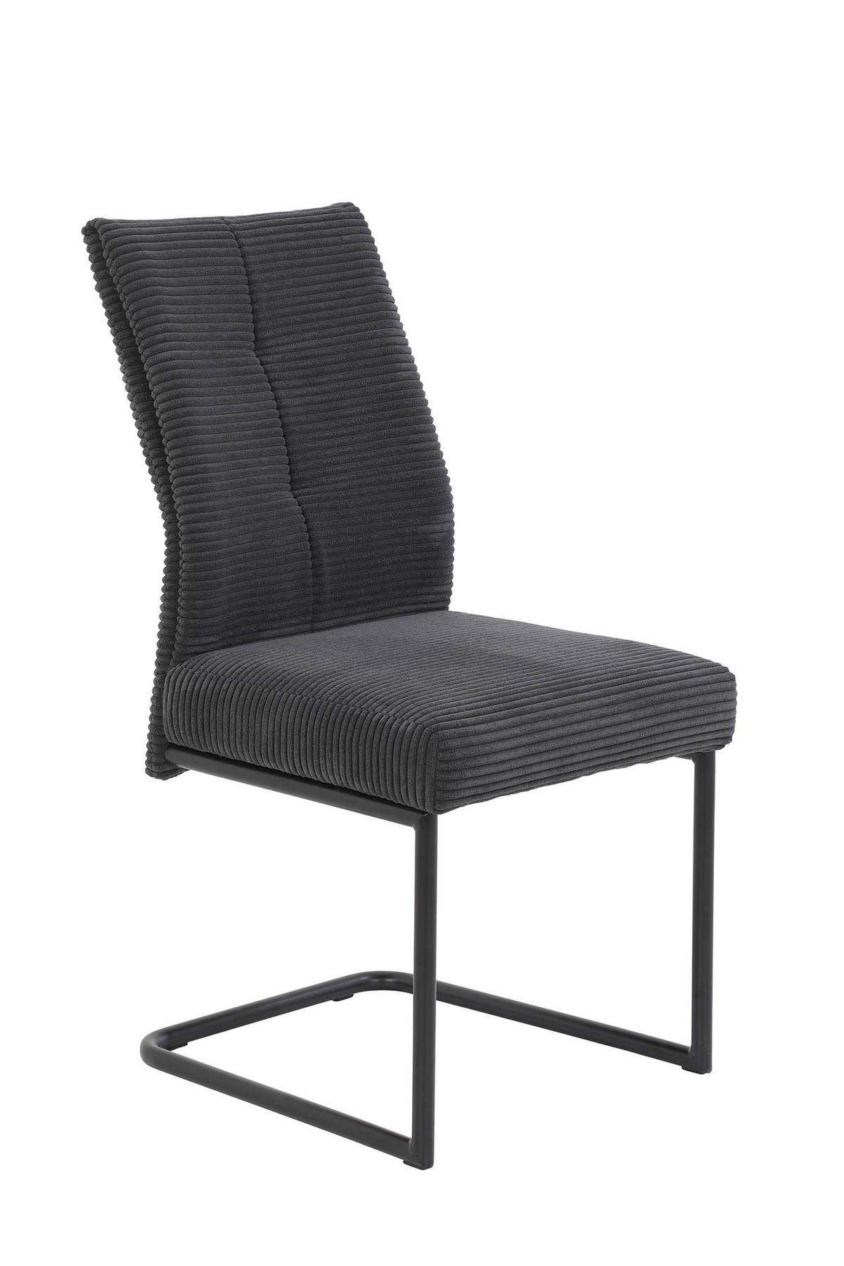 SCHWINGSTUHL 4 Stück Dagmar - Cordstoff Anthrazit - Anthrazit/Schwarz, Textil/Metall (50/99/65cm)