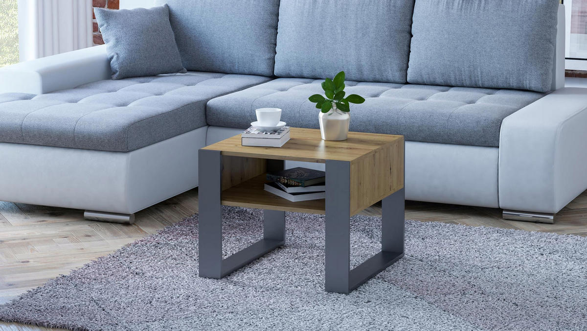 COUCHTISCH KAJA Artisan Eiche 60/53,6/50 cm - Eiche Artisan, Holzwerkstoff (53.6/60/50cm) - Matkam Möbel