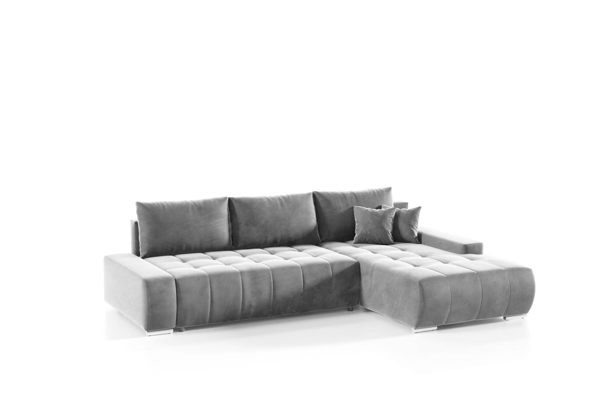 ECKSOFA Vogar In Monolith - Hellgrau, Holzwerkstoff/Textil (265/185cm) - Fun Möbel