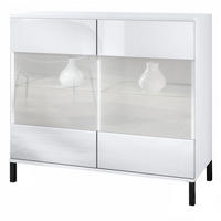 KOMMODE Bari Weiß Hochglanz - Weiß Hochglanz, Holzwerkstoff (92.5/83.5/35cm) - Vladon