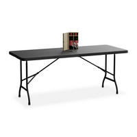 GARTENTISCH - Schwarz, Kunststoff/Metall (74/180/72cm) - Relaxdays