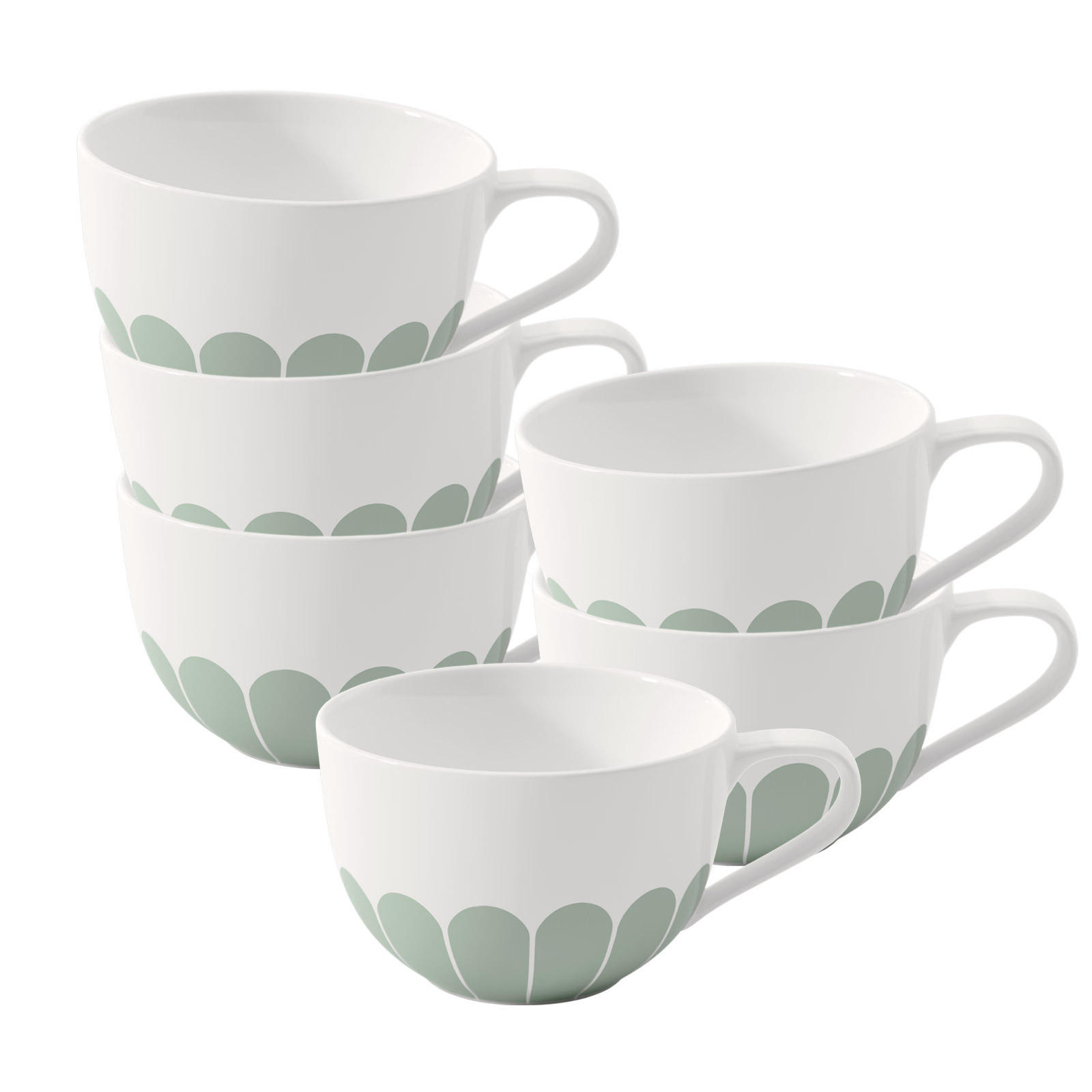 CAPPUCCINOTASSEN Fleur Couleur Vert 300 ml 6er Set - Grün, Keramik (0.3L) - Villeroy & Boch