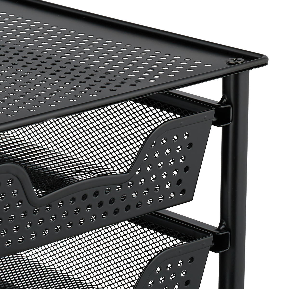 SCHUBLADENREGAL - Schwarz, Kunststoff/Metall (28/35/42.5cm) - Relaxdays