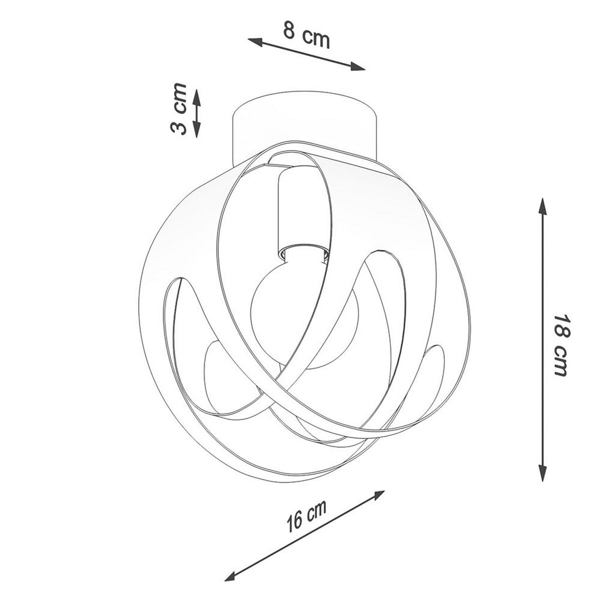 DECKENLEUCHTE Metall Schwarz Gemustert - Schwarz, Metall (16/16/21cm)