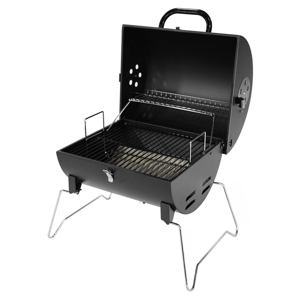 HOLZKOHLEGRILL CHAROX Tragbar - Schwarz, Metall (50/54/46cm) - TAINO