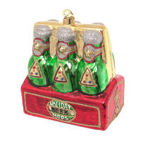 CHRISTBAUMSCHMUCK Six-Pack-Bier Mehrfarbig 10cm (Glas / 1 Stk.) - Multicolor, Glas (8/10/5cm) - Krebs Glas Lauscha