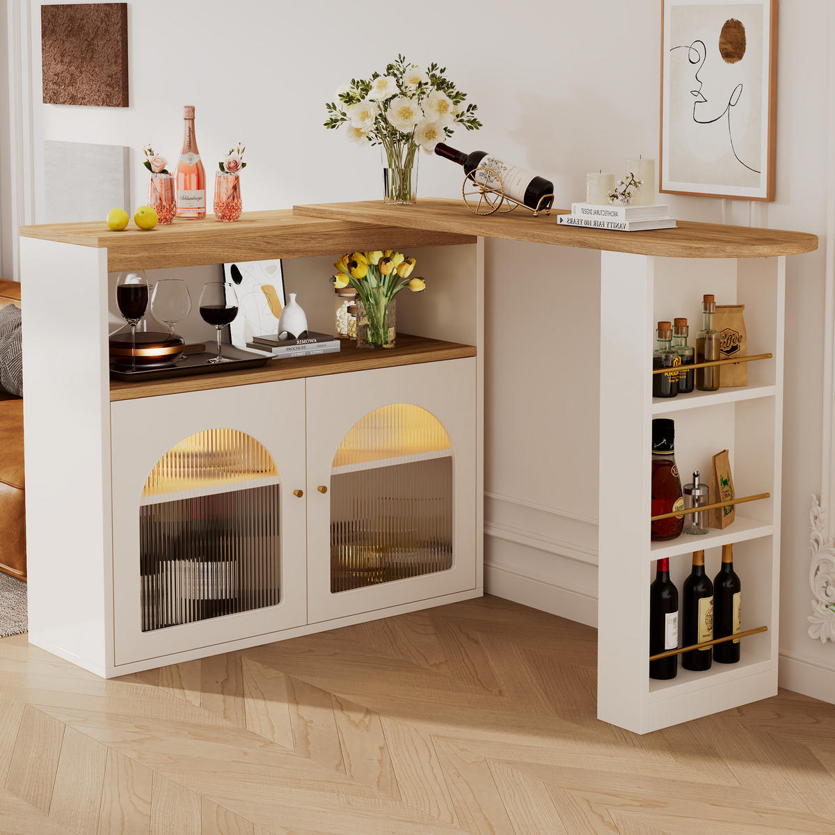 BARTISCH Weiß - Weiß, Holz (193/105/39cm) - Urban Meuble