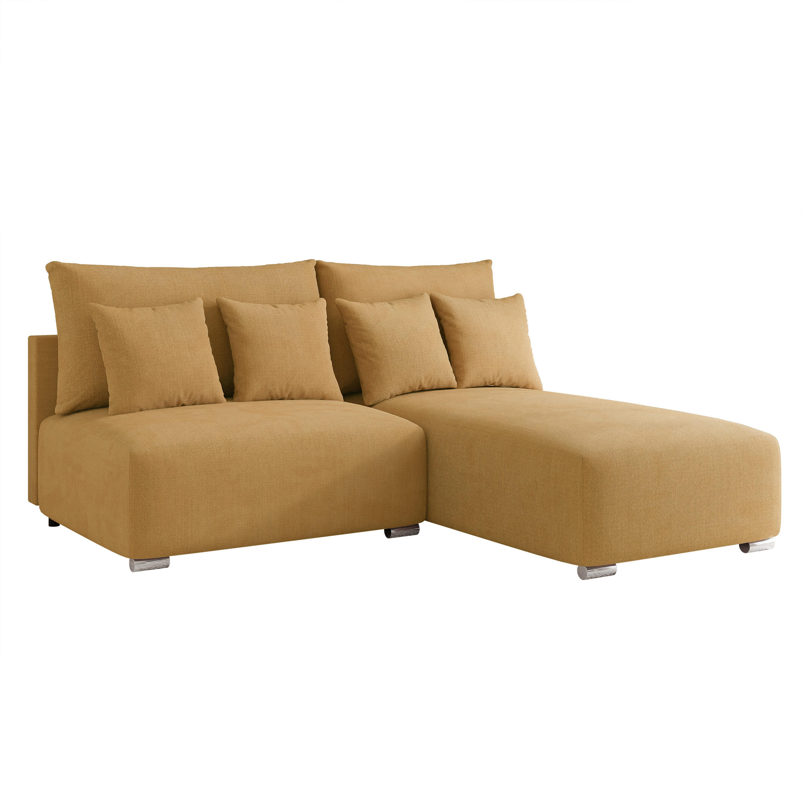 ECKSOFA ELVO mit Schlaffunktion und Bettkasten Gelb - Gelb, Holzwerkstoff/Kunststoff (208/190cm) - Idohome