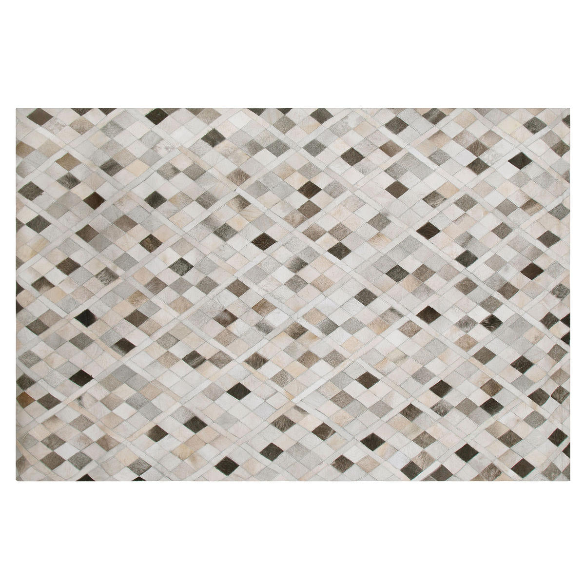 KURZFLOR-TEPPICH Hirka 200/140 cm - Grau, Fell (140/200cm) - Beliani
