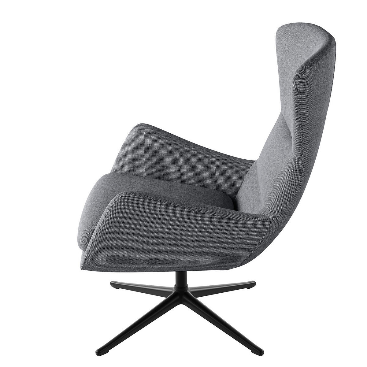 SESSEL mit Kreuzfuß - Schwarz/Grau, Textil/Metall (84/99/96cm) - home24