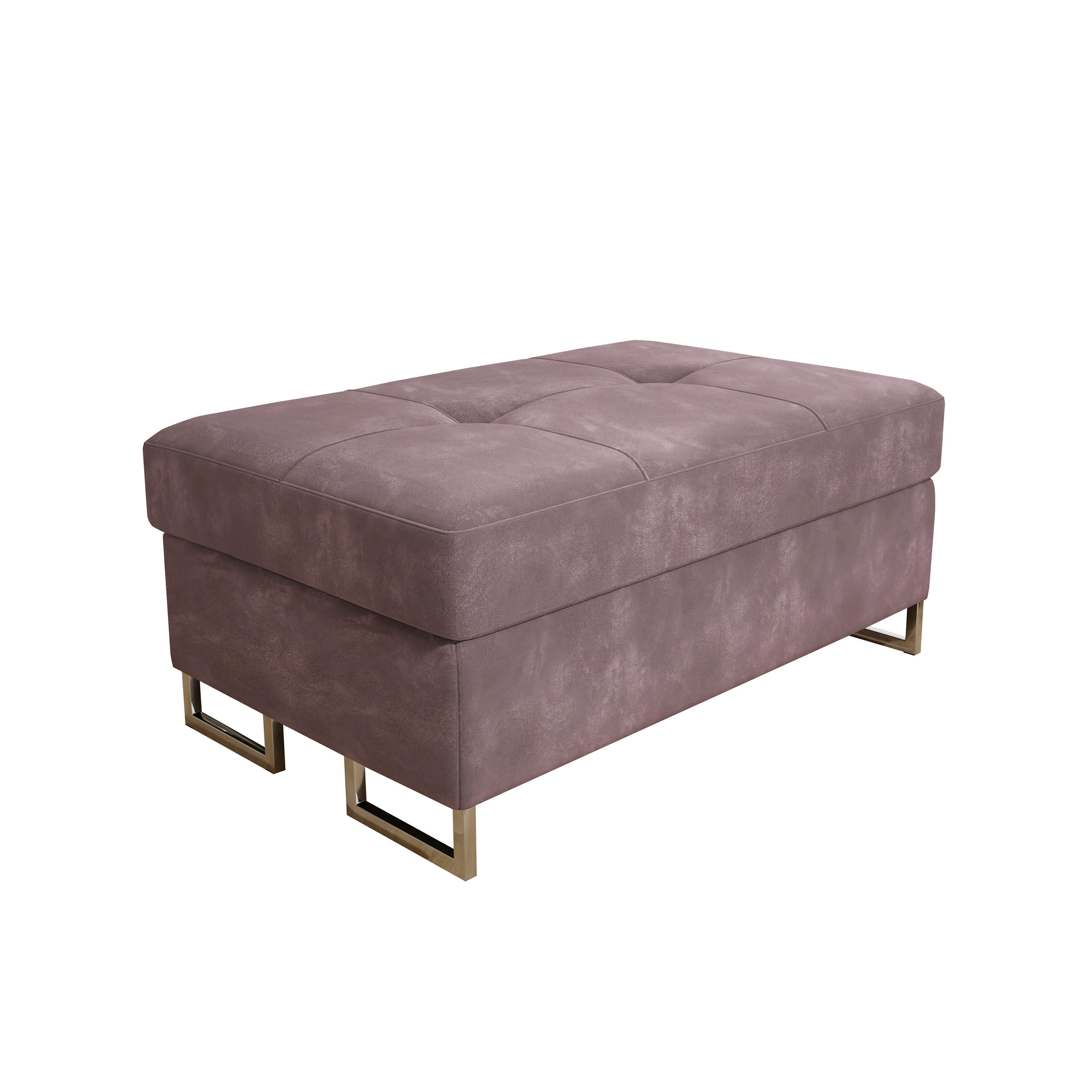 POLSTERHOCKER BARLET Rosa 100x60 cm - Rosa, Textil (100/41/60cm) - MASSENO