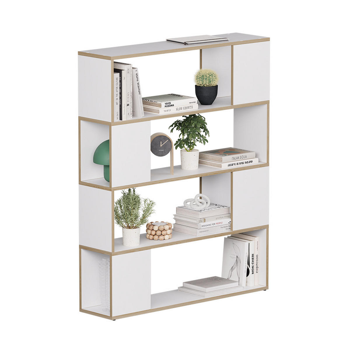 RAUMTEILER Eneos Weiß/Eiche 100 x 124.5 cm - Eichefarben/Weiß, Holzwerkstoff (100/124.5/24cm) - Vicco