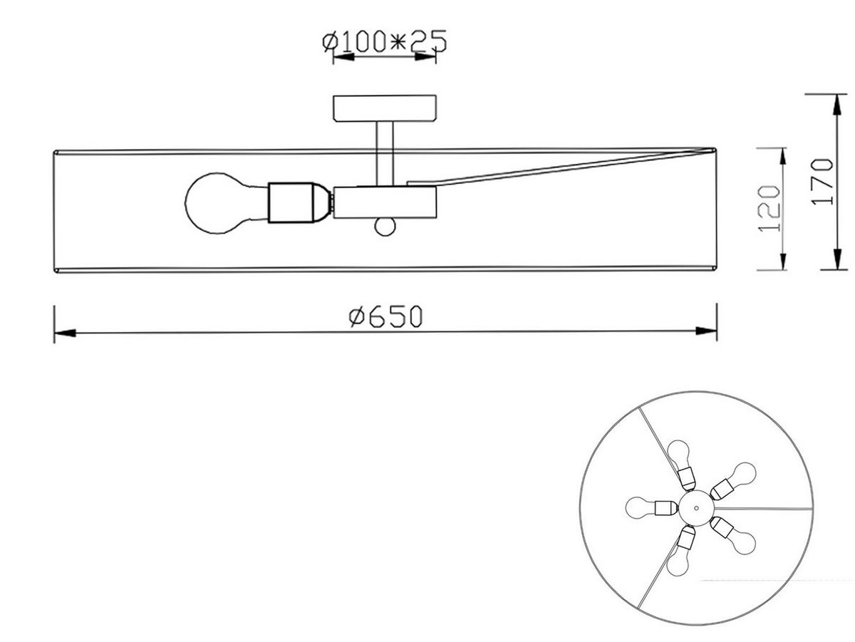 LED-DECKENLAMPE Ø65cm, Lampenschirm Stoff Schwarz - Schwarz, Textil (65/65/17cm) - meineWunschleuchte
