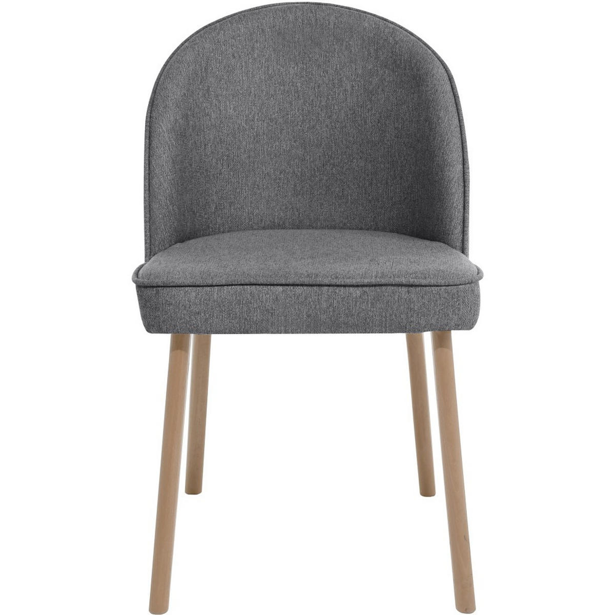 STUHL Luna, Polsterstuhl für das Esszimmer mit Buchenholzbeinen, Grau - Buchefarben/Grau, Holz (51/87/46cm) - Beautysofa