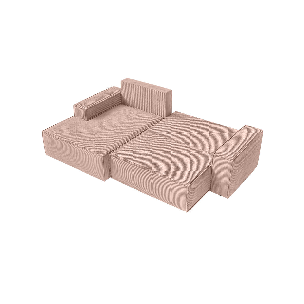 ECKSOFA Kokko mit Schlaffunktion, Hellrosa - Pink, Textil (267/167cm) - Fedve
