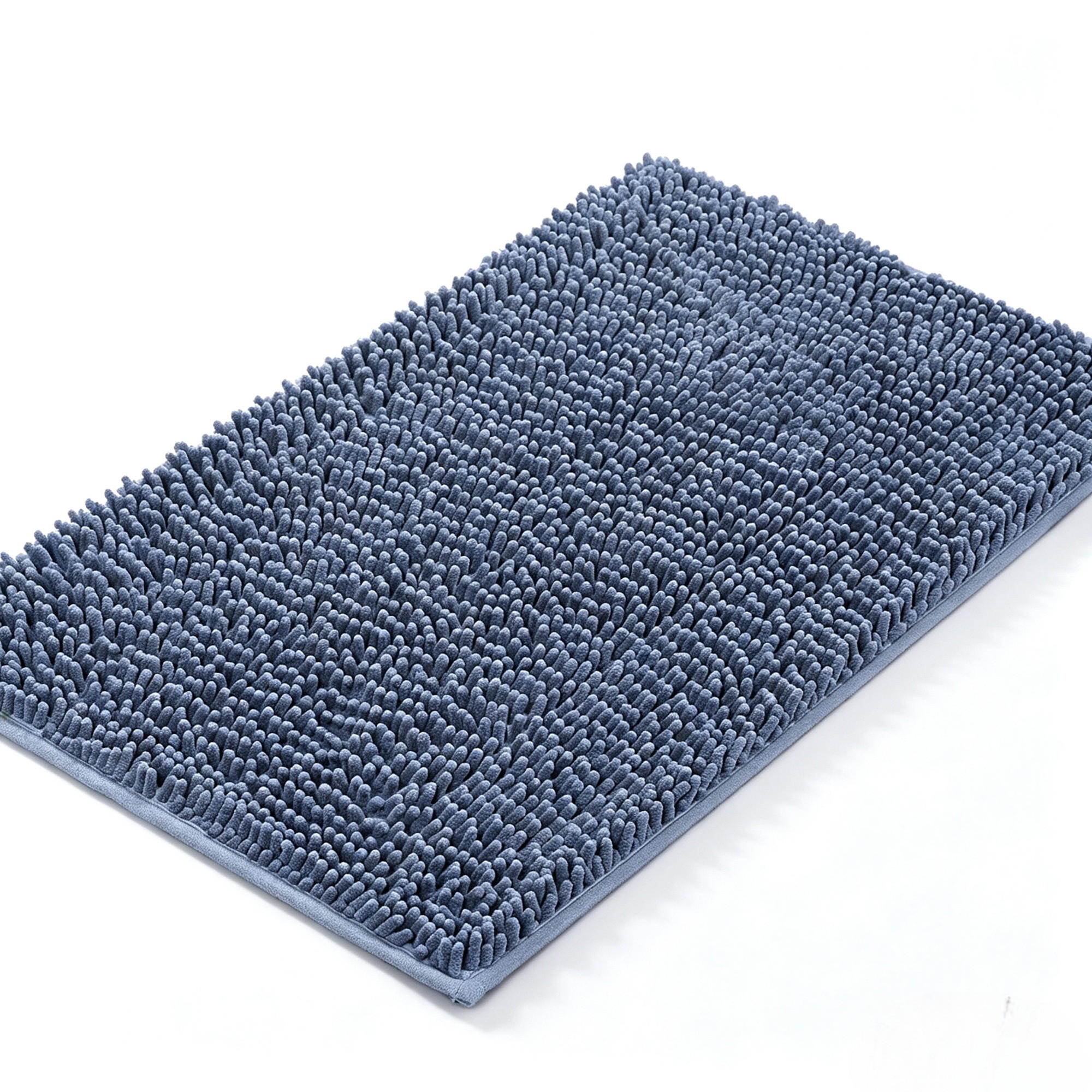 DUSCHMATTE – 40 x 60 cm – Dunkelblau – Chenille-Material - Dunkelblau, Textil (30/25cm)