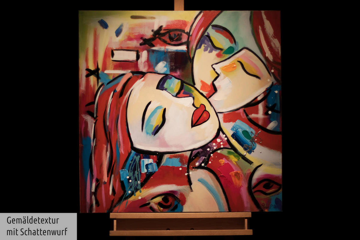 ÖLGEMÄLDE 80/80 cm - Multicolor, Holz/Textil (1.48/80cm) - KUNSTLOFT