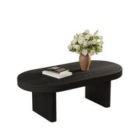 COUCHTISCH 120/60/41,5 cm Schwarz aus MDF mit ovalem Design und robustem Aufbau - Schwarz, Holzwerkstoff (120/60/41.5cm) - OKWISH