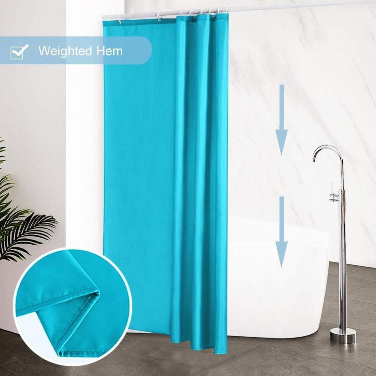 DUSCHVORHANG Textil Aquamarine 120 x 200 cm - Türkis, Textil (120/200cm)